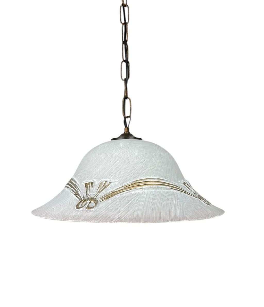 Lampadario a Sospensione Ingresso Classico in Vetro, 1 Luce, per Cucina, Bagno, Camera, Soggiorno, Scala, Corridoio art. tenda (ROSA)