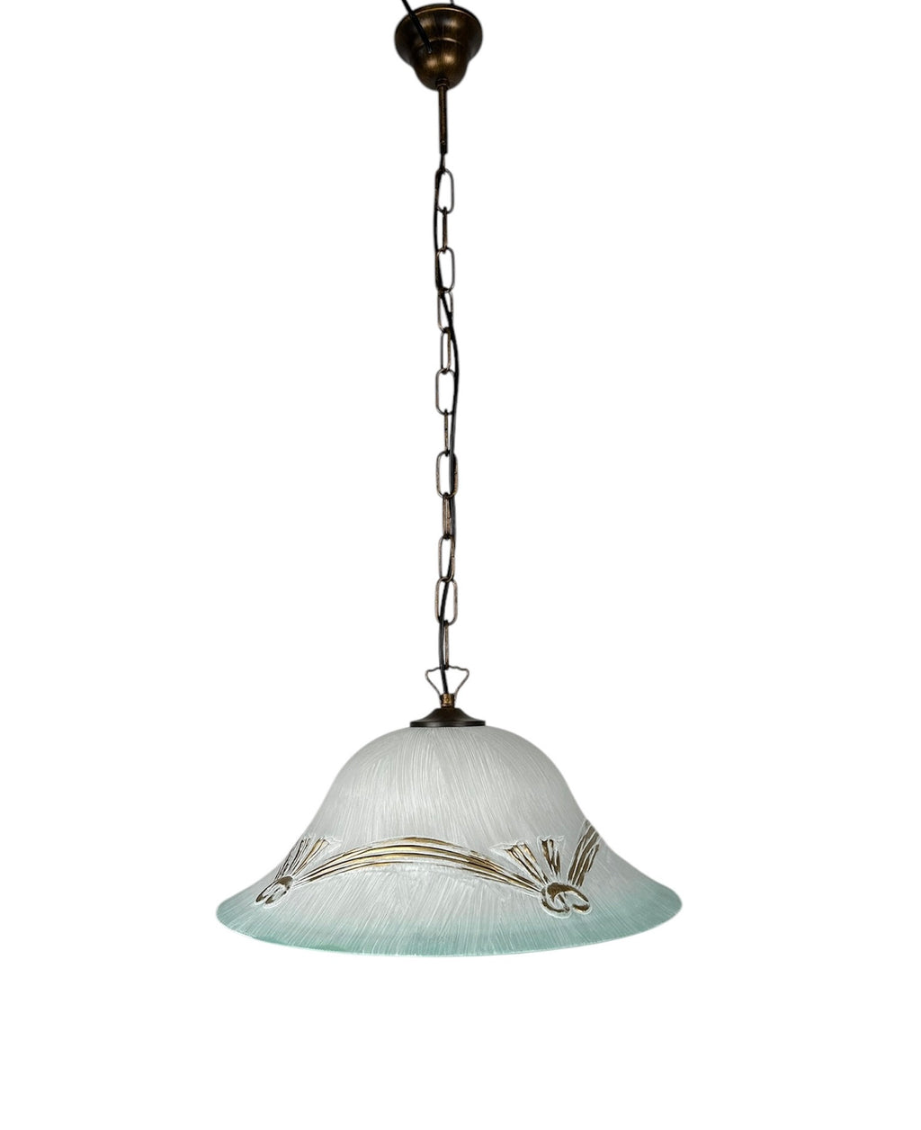 Lampadario a Sospensione Ingresso Classico in Vetro, 1 Luce, per Cucina, Bagno, Camera, Soggiorno, Scala, Corridoio art. tenda (VERDE)