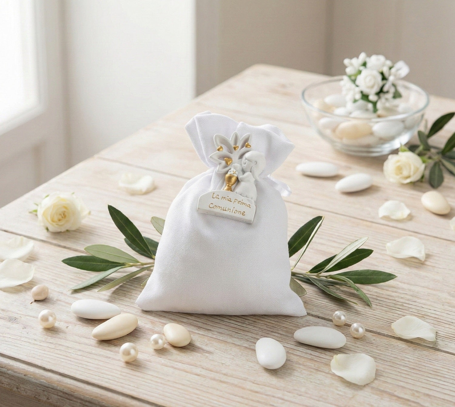 Set sacchettino porta confetti da 5 pz bomboniera per comunione Harmony