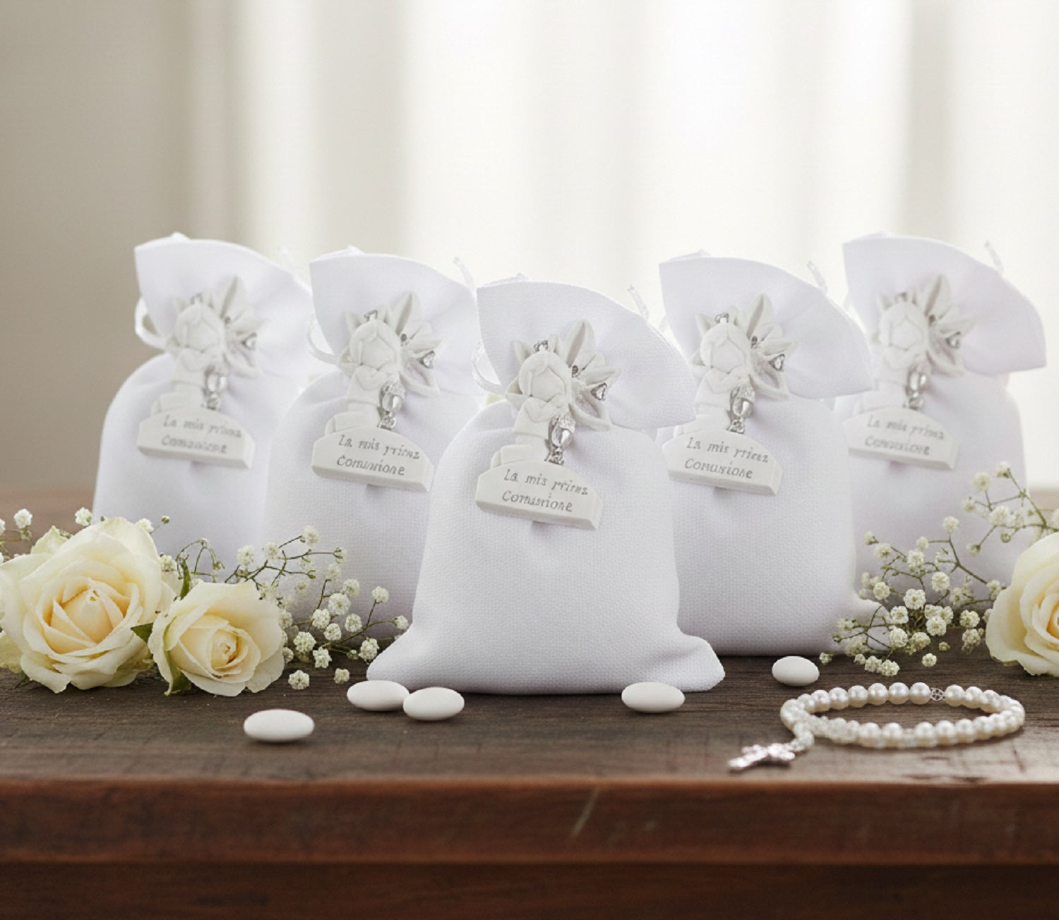 Set sacchettino porta confetti da 5 pz bomboniera per comunione Harmony