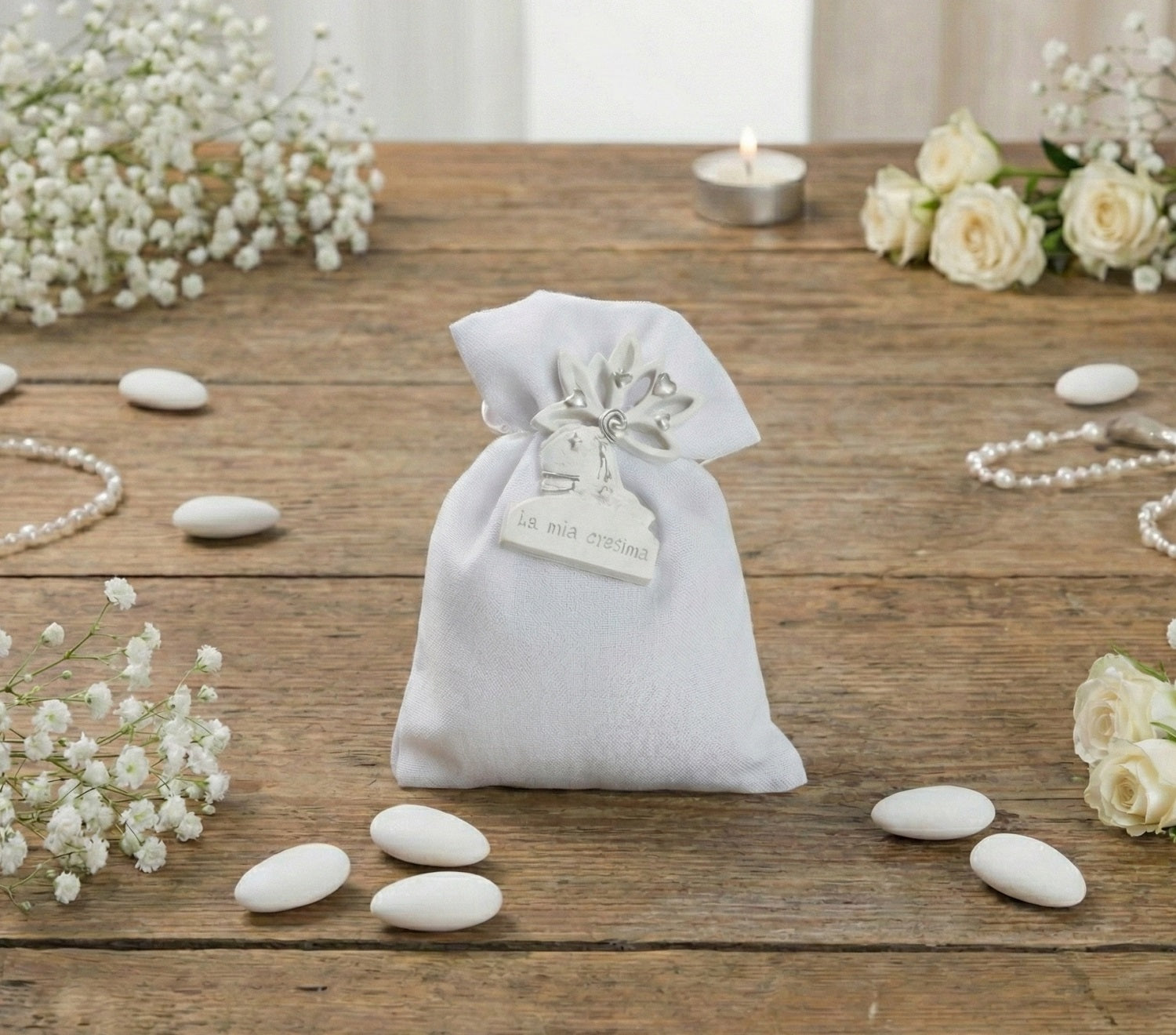Set sacchettino porta confetti da 5 pz bomboniera per cresima Harmony