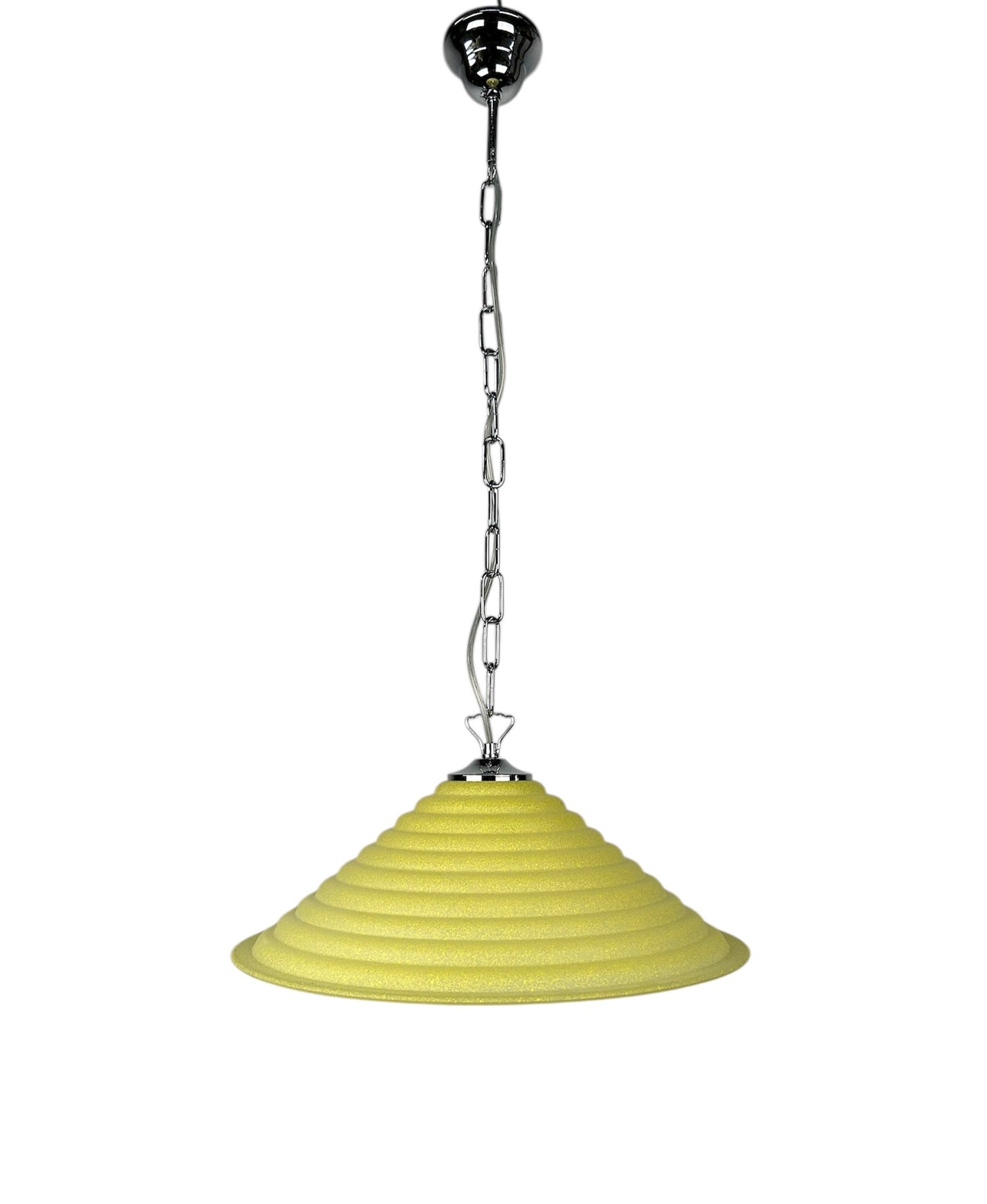 Lampadario a Sospensione Ingresso Classico in Vetro, 1 Luce, per Cucina, Bagno, Camera, Soggiorno, Scala, Corridoio art. stile (GIALLO)