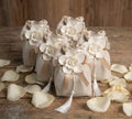 Set of 5 confetti bag holders with rose favors for wedding, communion, confirmation, Harmony