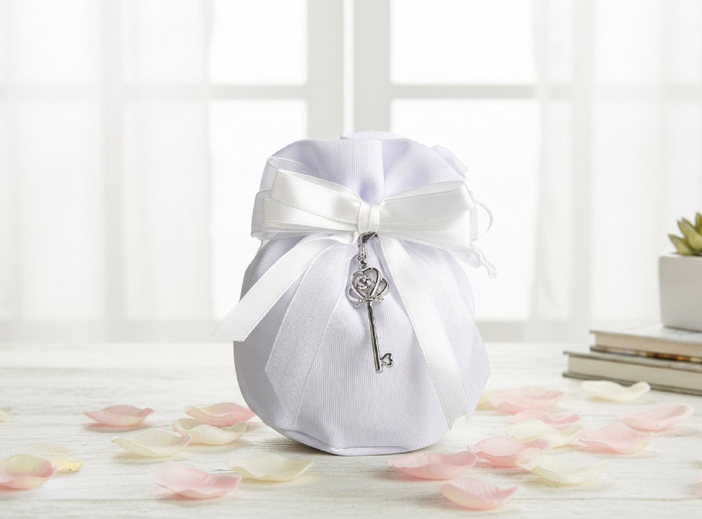 Set sacchetto porta confetti da 5 pz bomboniera per matrimonio, comunione, cresima, Harmony STMT25263