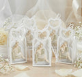 Set borsettina trasparente porta confetti da 5 pz bomboniera per matrimonio, ricorrenze, Harmony STMT26126