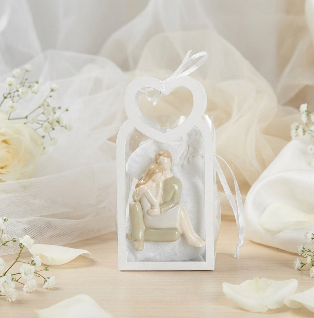 Set borsettina trasparente porta confetti da 5 pz bomboniera per matrimonio, ricorrenze, Harmony STMT26126