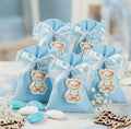 Set sacchetto porta confetti da 5 pz con orsetto bomboniera per nascita, battesimo, Harmony STNB26090
