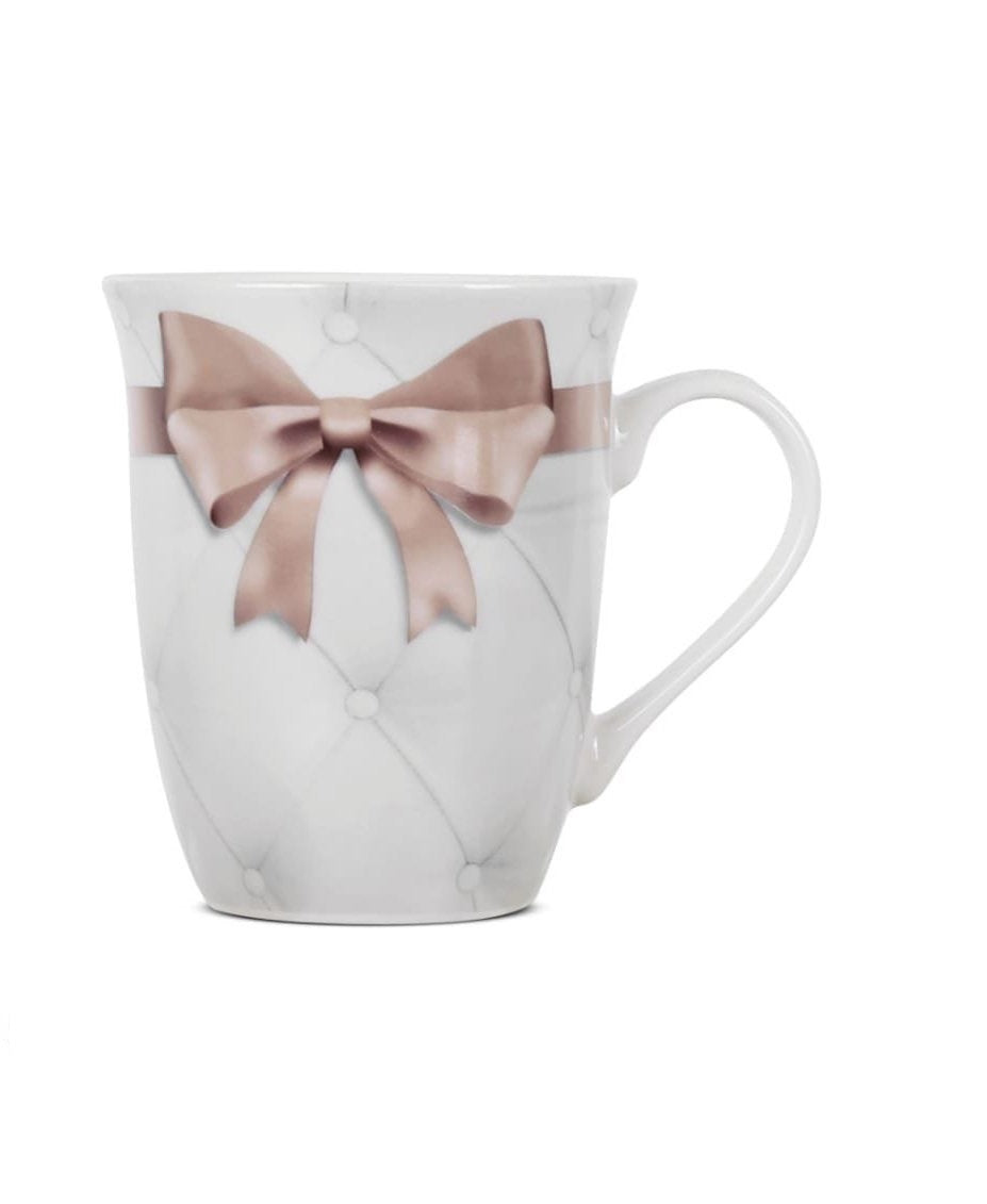 Tazza in porcellana decorata fiocco gdm, tazza da caffè (TORTORA 24202H)