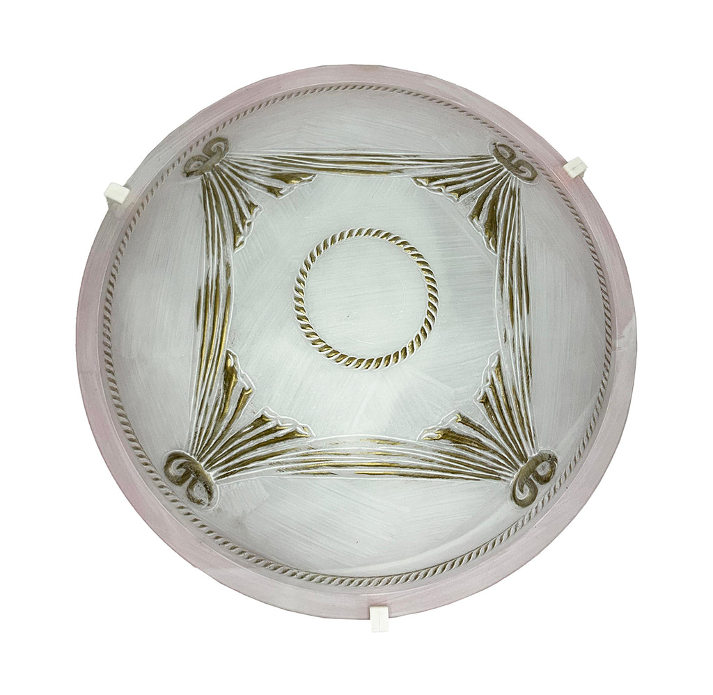 Plafoniera da soffitto classica in vetro rotonda decorata camera da letto, sala da pranzo, cucina, bagno, ingresso (TENDA ROSA)