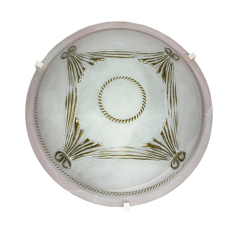 Plafoniera da soffitto classica in vetro rotonda decorata camera da letto, sala da pranzo, cucina, bagno, ingresso (TENDA ROSA)