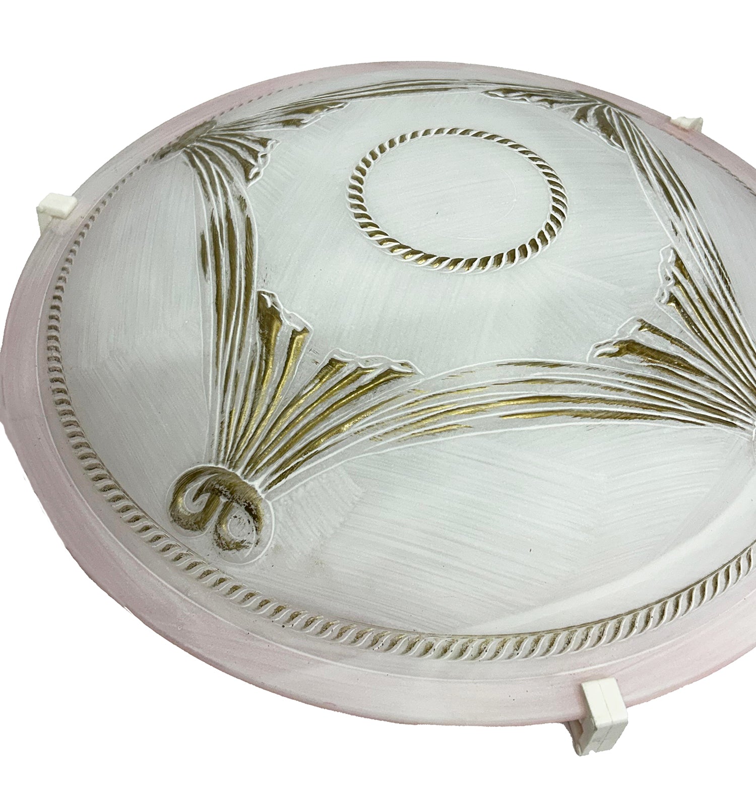 Plafoniera da soffitto classica in vetro rotonda decorata camera da letto, sala da pranzo, cucina, bagno, ingresso (TENDA ROSA)