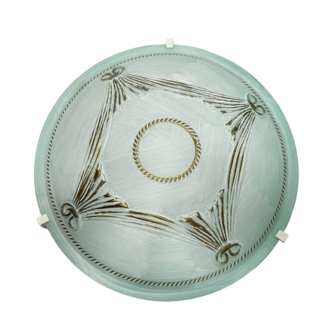 Plafoniera da soffitto classica in vetro rotonda decorata camera da letto, sala da pranzo, cucina, bagno, ingresso (TENDA VERDE)