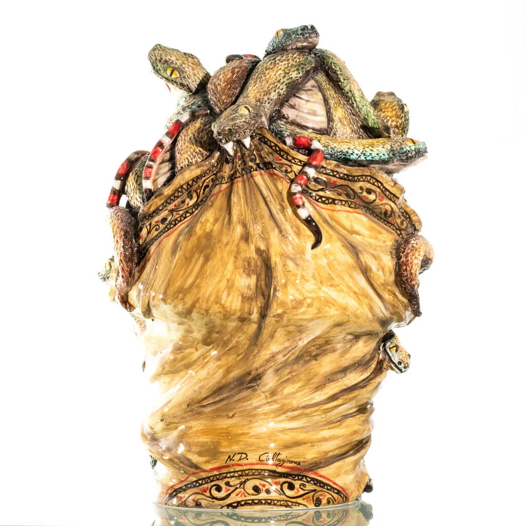 Testa di moro donna medusa pezzo unico in edizione limitata ceramica di Caltagirone