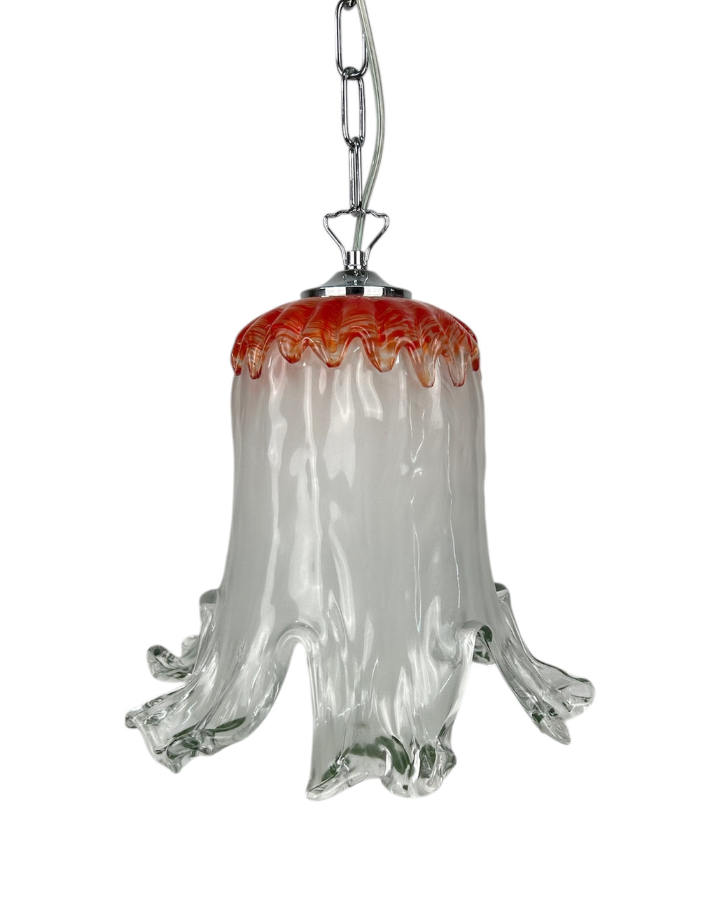 Lampadario a Sospensione Ingresso Moderno in Vetro Murano, 1 Luce, per Cucina, Bagno, Camera, Soggiorno, Scala, Corridoio art. universo rosso