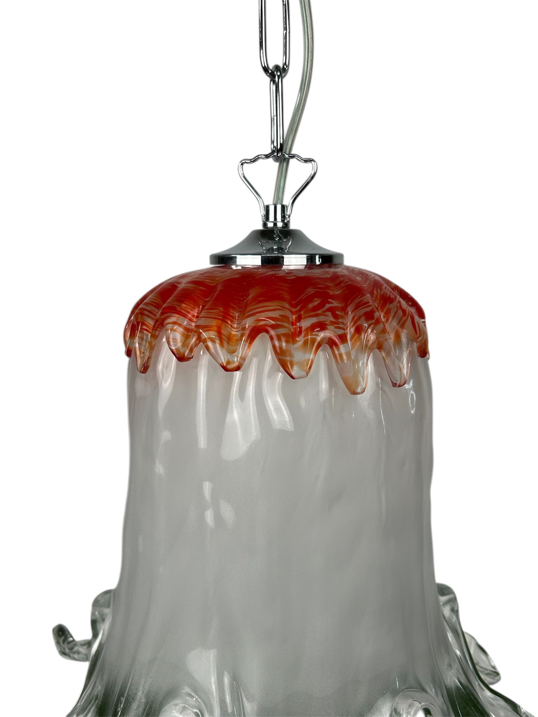 Lampadario a Sospensione Ingresso Moderno in Vetro Murano, 1 Luce, per Cucina, Bagno, Camera, Soggiorno, Scala, Corridoio art. universo rosso