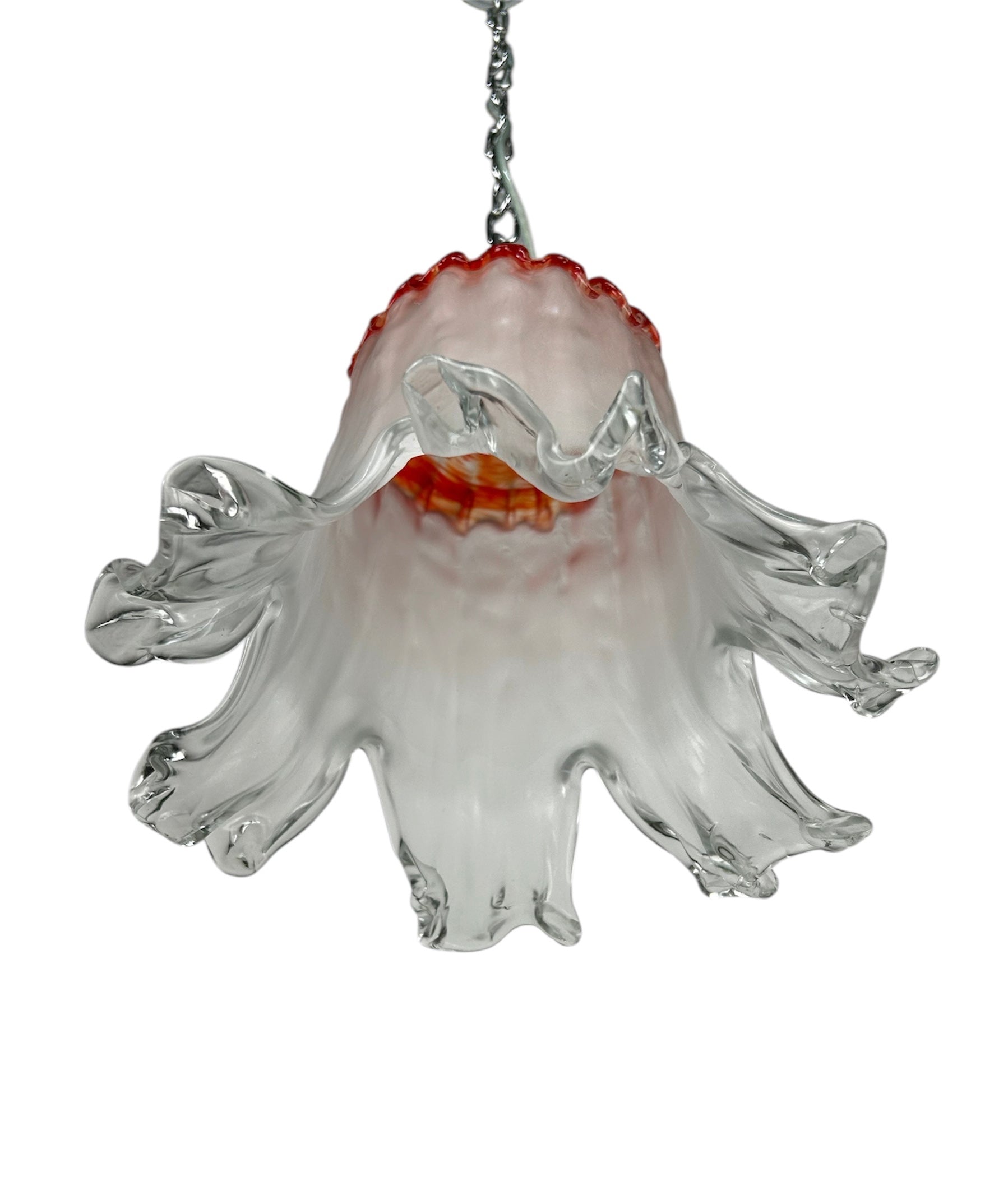 Lampadario a Sospensione Ingresso Moderno in Vetro Murano, 1 Luce, per Cucina, Bagno, Camera, Soggiorno, Scala, Corridoio art. universo rosso