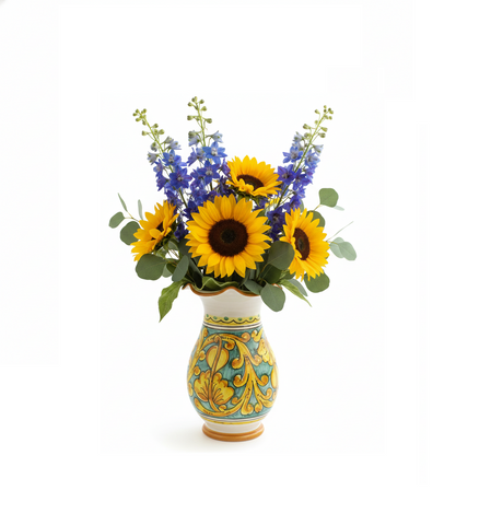 Vaso grande lavorato in ceramica decorata a mano da ceramisti siciliani gianluca art 16