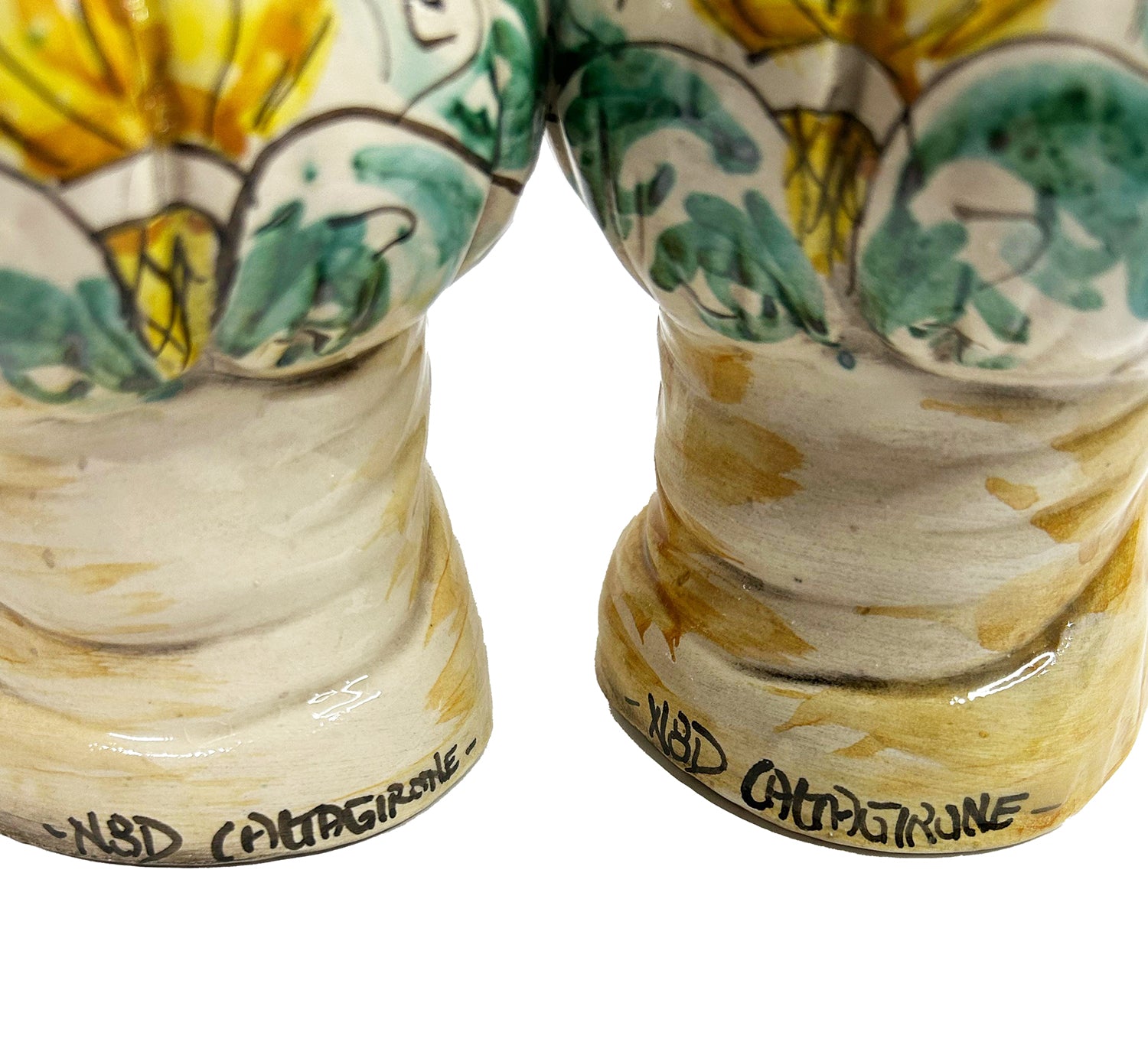 Pair of Sicilian ceramic Moor's heads from Caltagirone h15cm art. fruit 