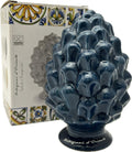 Pigna in ceramica siciliana decorata soprammobile gic (11 x h 17 cm art 397, Blu)