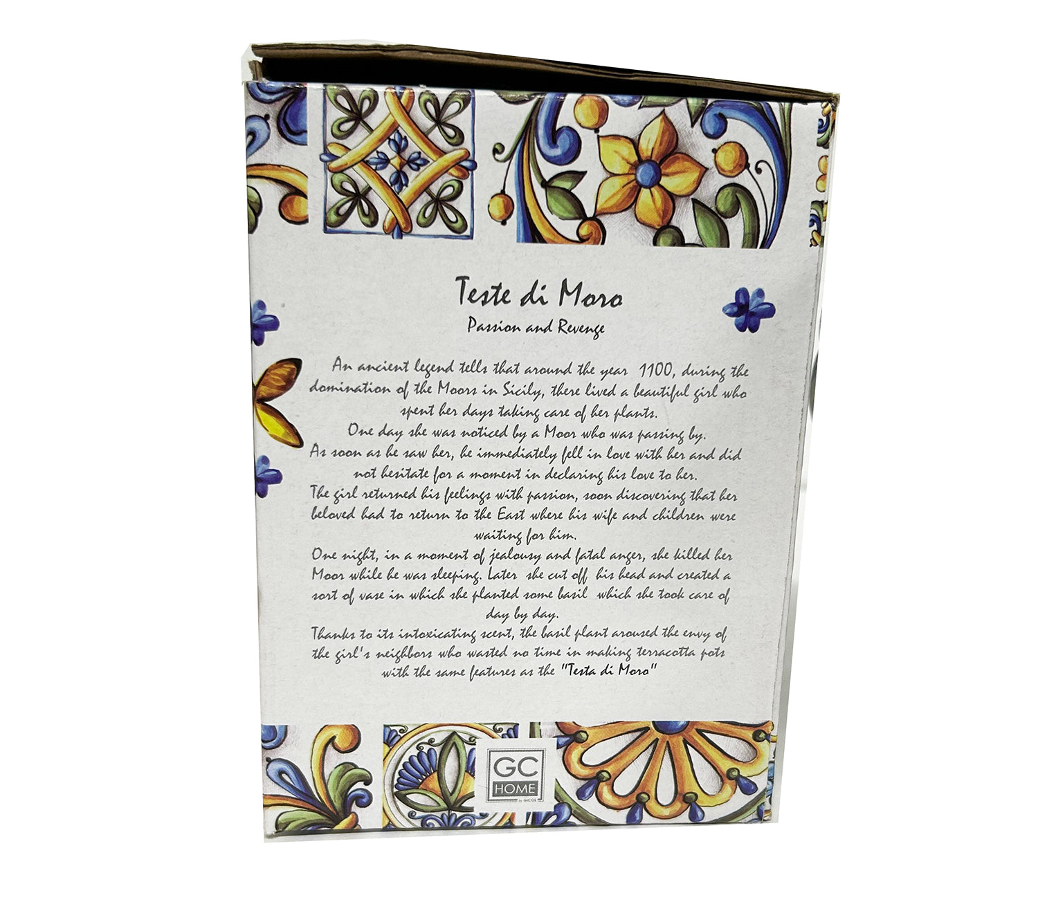 ILAB Pair of Moorish Heads Queen and King in Sicilian Ceramic Hand Decorated Blue and Gold Modern gic h25cm 