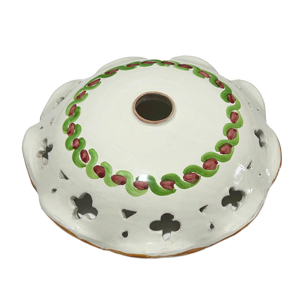 Piatto in ceramica per lampadario decorato realizzato e firmato a mano sospensione art. melograno