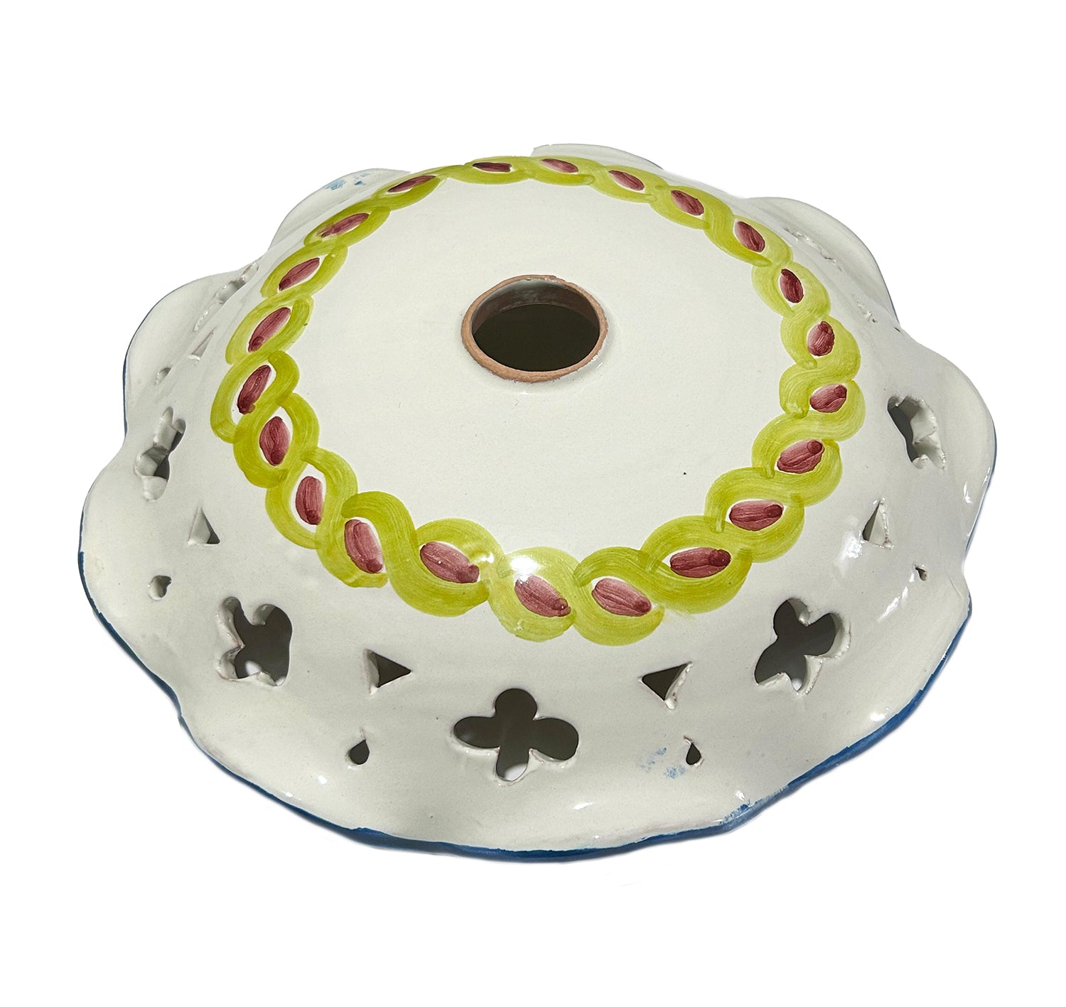 Piatto in ceramica per lampadario decorato realizzato e firmato a mano sospensione art. stella