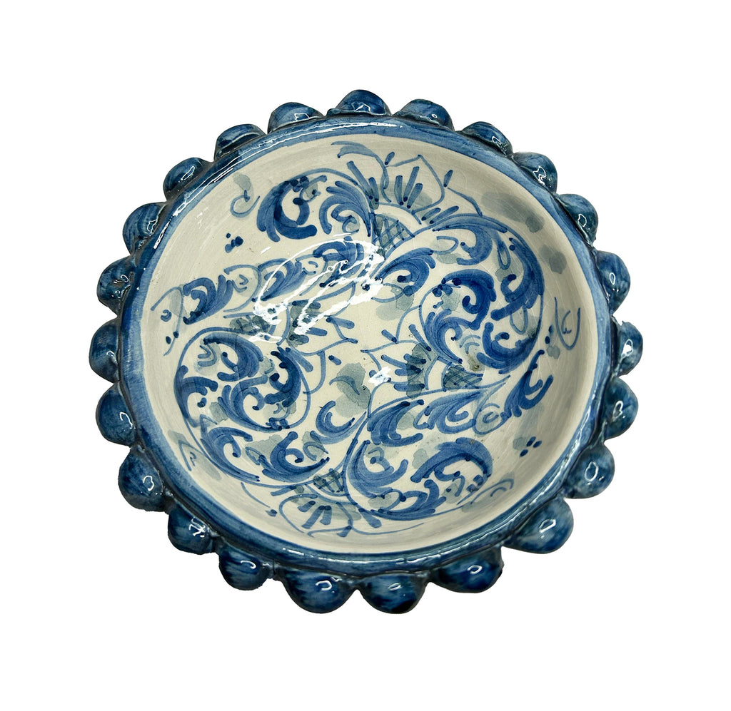 Decorative Pinecone Bowl in Caltagirone Ceramic Hand-Decorated 05