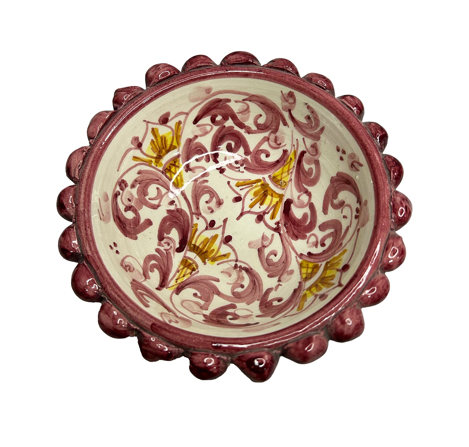 Ciotola Pigna Decorativa in Ceramica di Caltagirone Decorata a Mano 04
