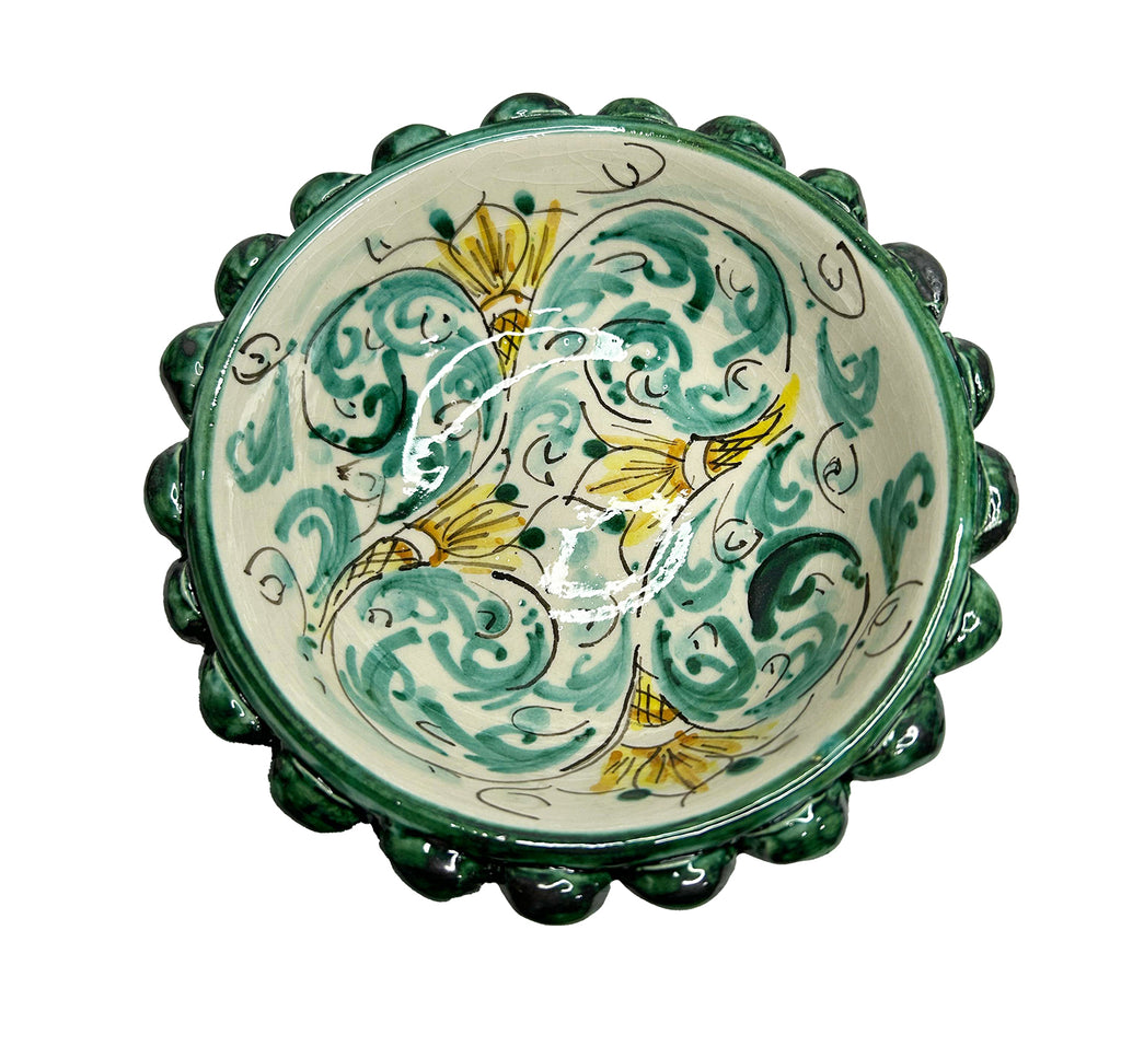 Ciotola Pigna Decorativa in Ceramica di Caltagirone Decorata a Mano 06