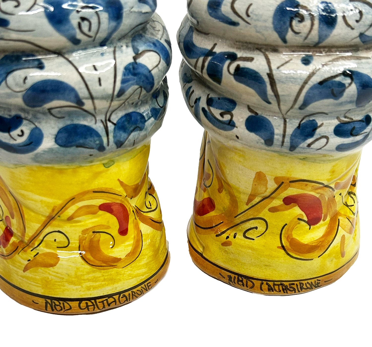 Pair of Sicilian ceramic Moor's heads from Caltagirone h15cm art. fruit 