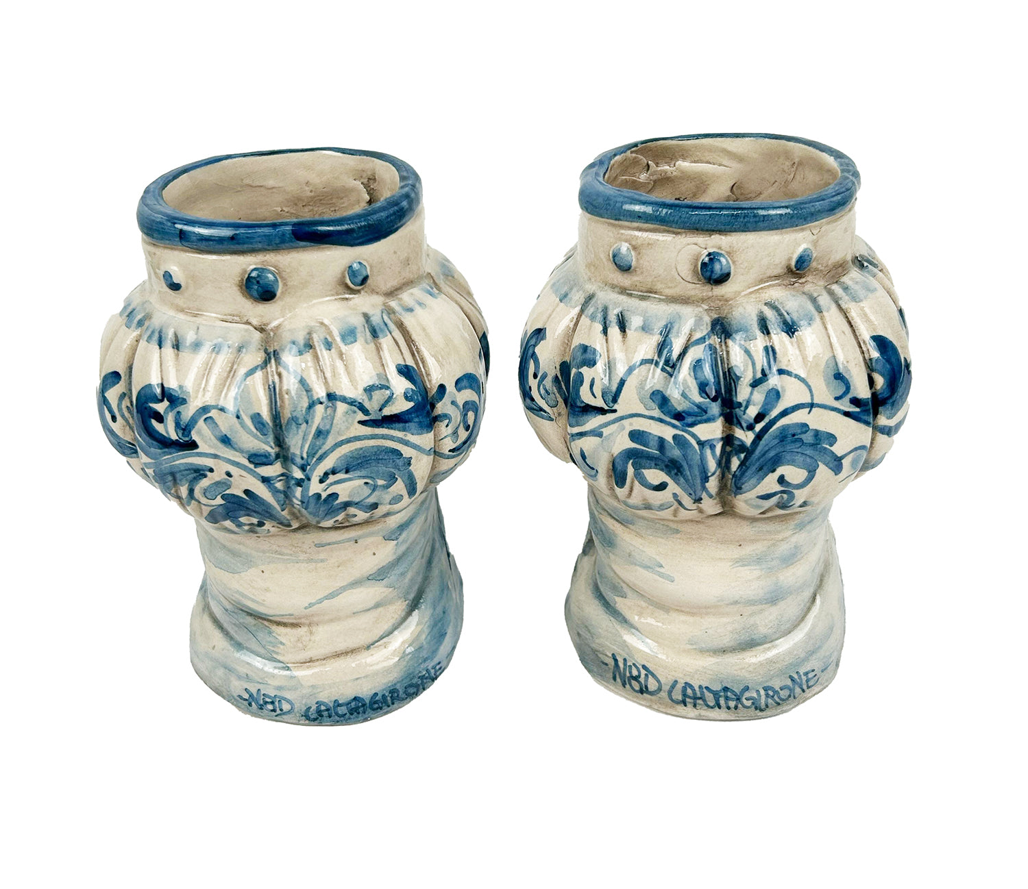 Pair of Sicilian ceramic Moor's heads from Caltagirone h15cm art. fruit 