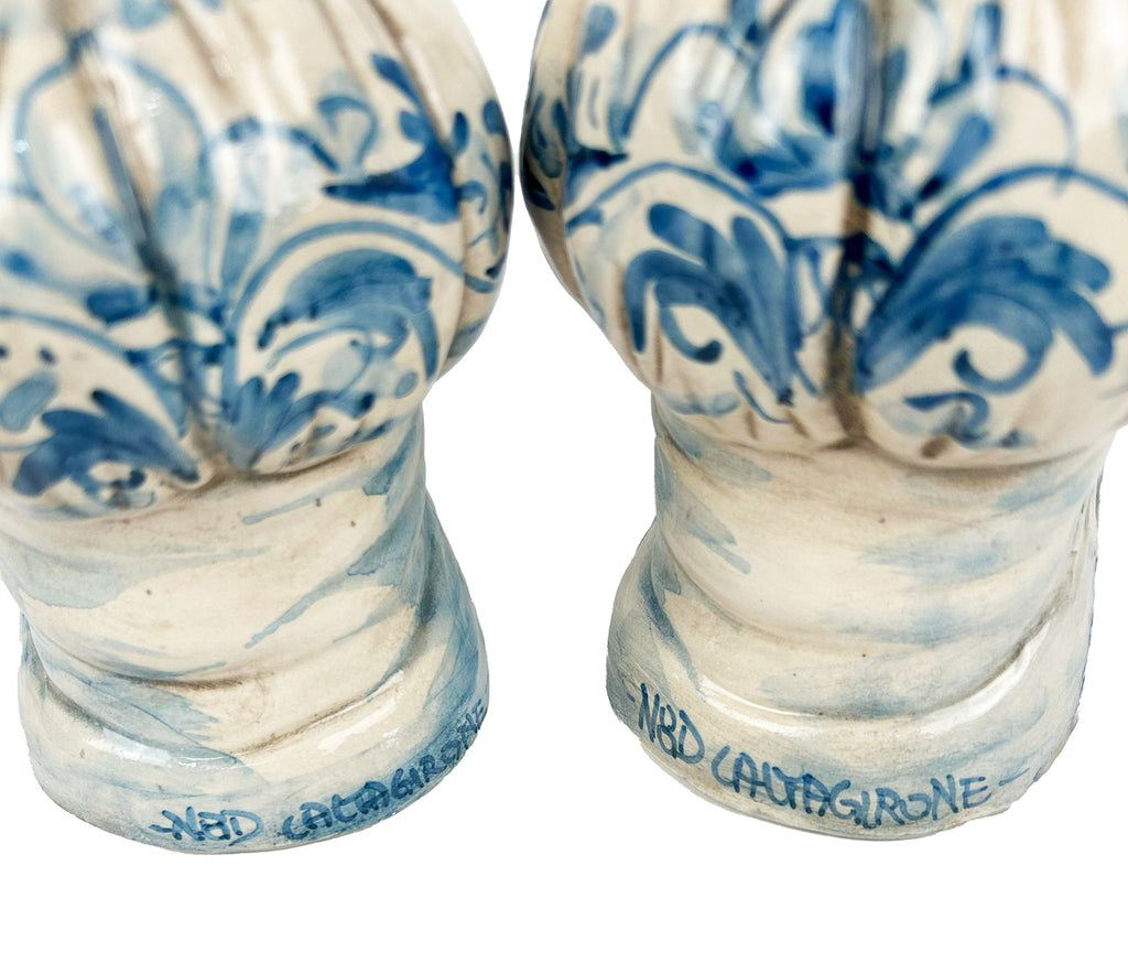 Pair of Sicilian ceramic Moor's heads from Caltagirone h15cm art. fruit 