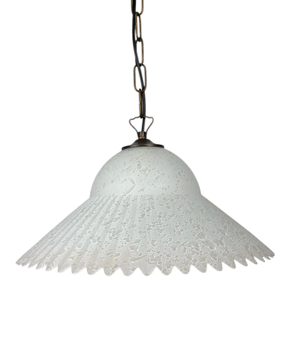 Lampadario a Sospensione Ingresso Classico in Vetro, 1 Luce, per Cucina, Bagno, Camera, Soggiorno, Scala, Corridoio art. zoe (ROSA)
