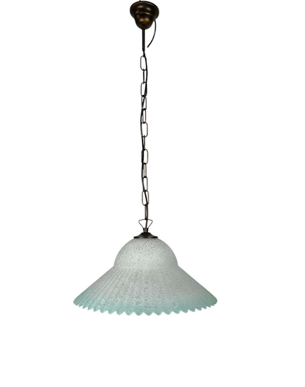 Lampadario a Sospensione Ingresso Classico in Vetro, 1 Luce, per Cucina, Bagno, Camera, Soggiorno, Scala, Corridoio art. zoe (VERDE)
