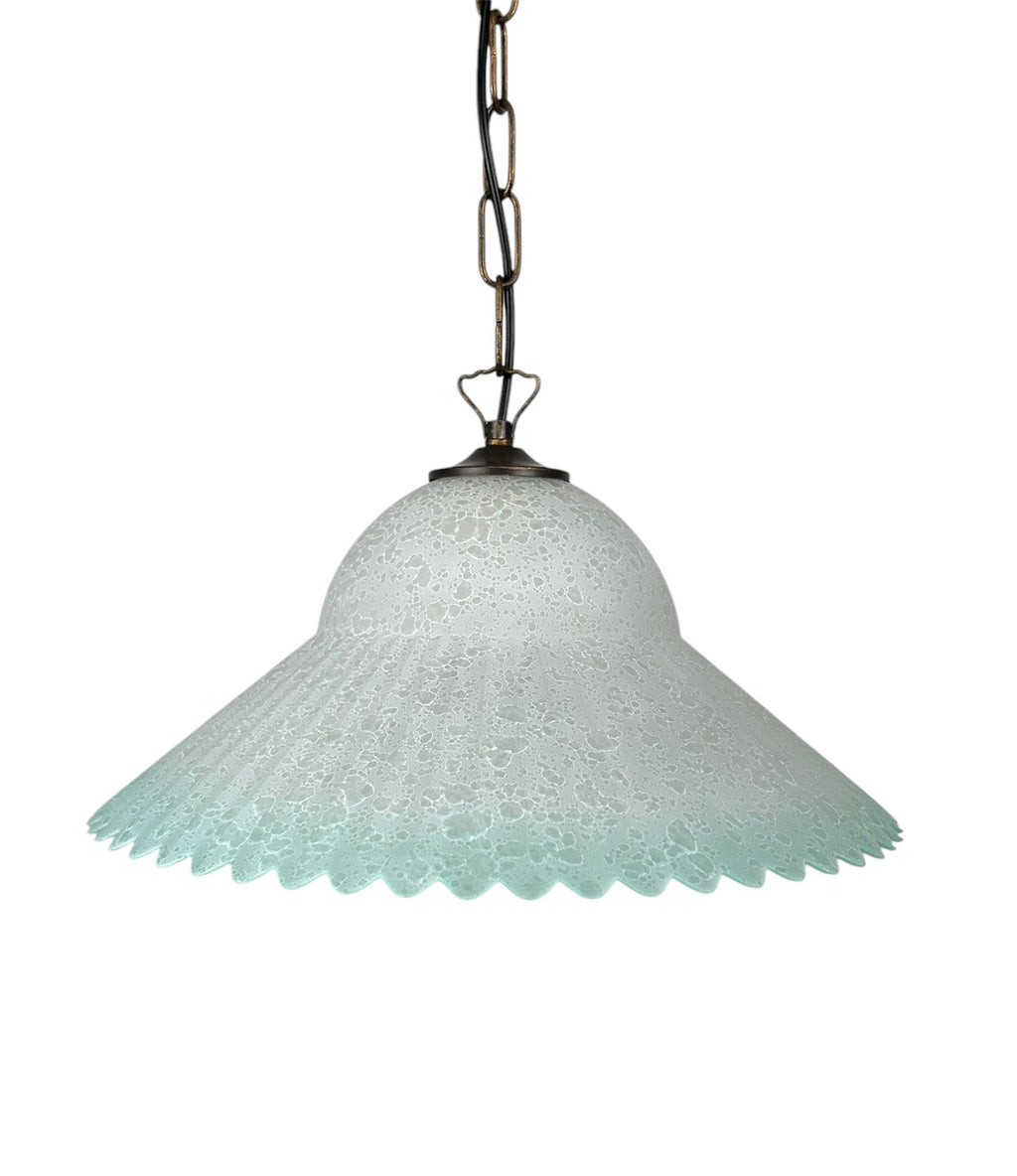 Lampadario a Sospensione Ingresso Classico in Vetro, 1 Luce, per Cucina, Bagno, Camera, Soggiorno, Scala, Corridoio art. zoe (VERDE)