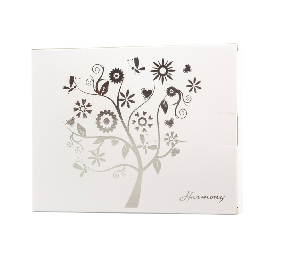 Bomboniera comunione e cresima portafoto in legno decorato con fiori bianco harmony ARCM24021