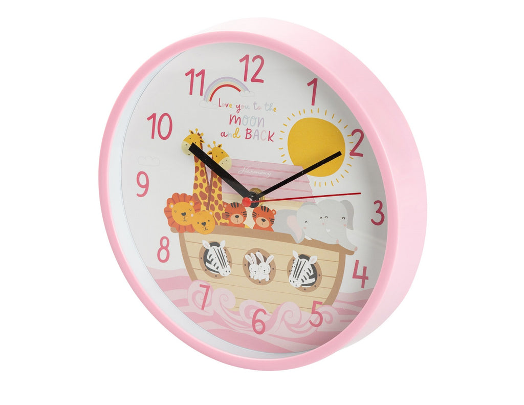 Orologio rosa per bimba arca di noè bomboniera per nascita, battesimo, Harmony ARNB26054