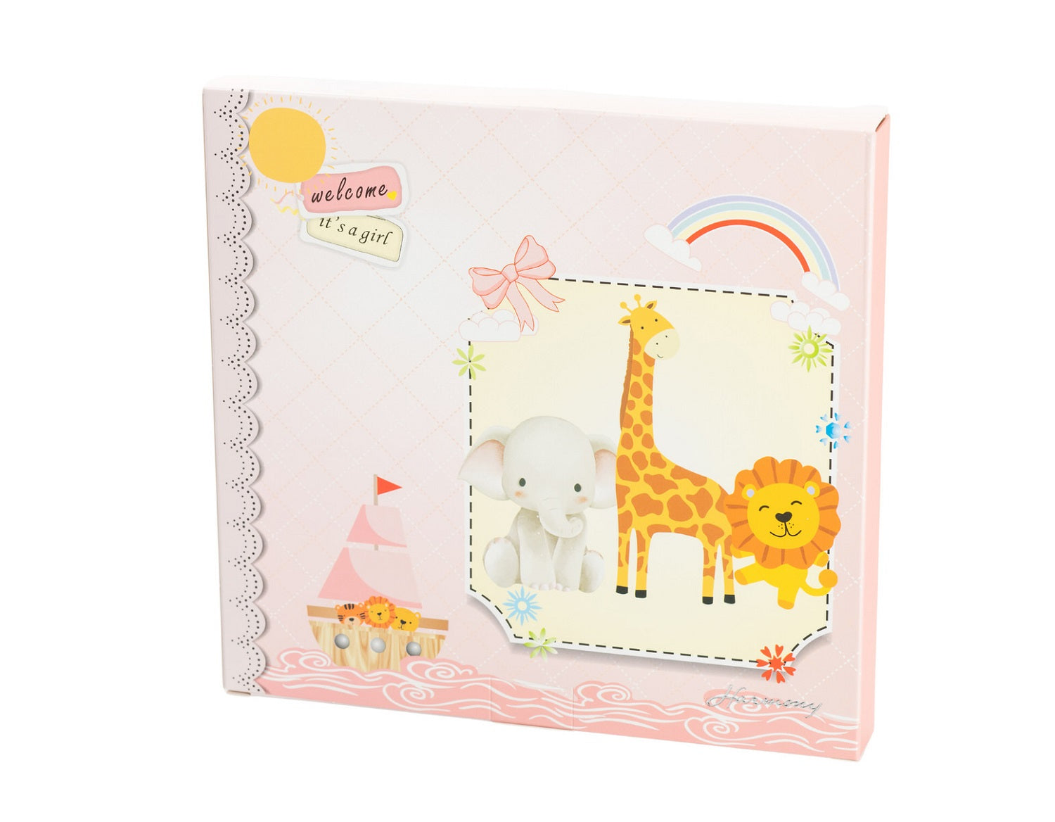 Orologio rosa per bimba arca di noè bomboniera per nascita, battesimo, Harmony ARNB26054