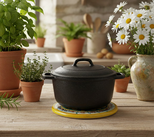 Sottopentola in ceramica decorata a mano da ceramisti siciliani gomes art 19