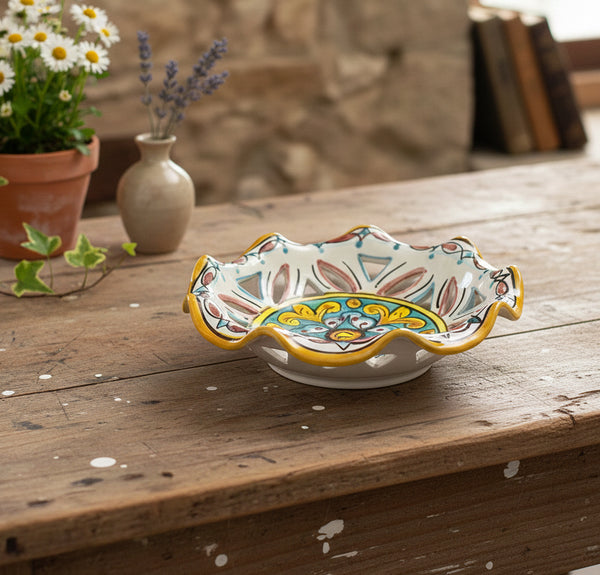 Ciotola in ceramica decorata a mano da ceramisti siciliani gomes art 22