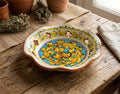 Large ceramic bowl hand decorated by Sicilian ceramists gianluca art 22
