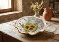 Ciotola grande in ceramica decorata a mano da ceramisti siciliani girasole art 22
