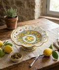 Large ceramic centerpiece decorated by hand by Sicilian ceramists lemons art 3