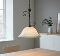 Lampadario a Sospensione ingresso 1 Luce in ferro battuto e vetro, per Cucina, Bagno, Camera, Soggiorno, Scala, Corridoio art. david