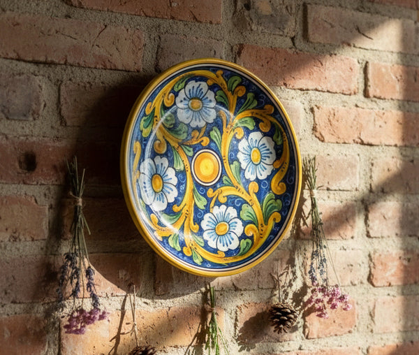 Piatto medio in ceramica decorata a mano da ceramisti siciliani barocco art 13