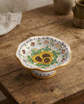 Small ceramic centerpiece decorated by hand by Sicilian ceramists sunflower art 5