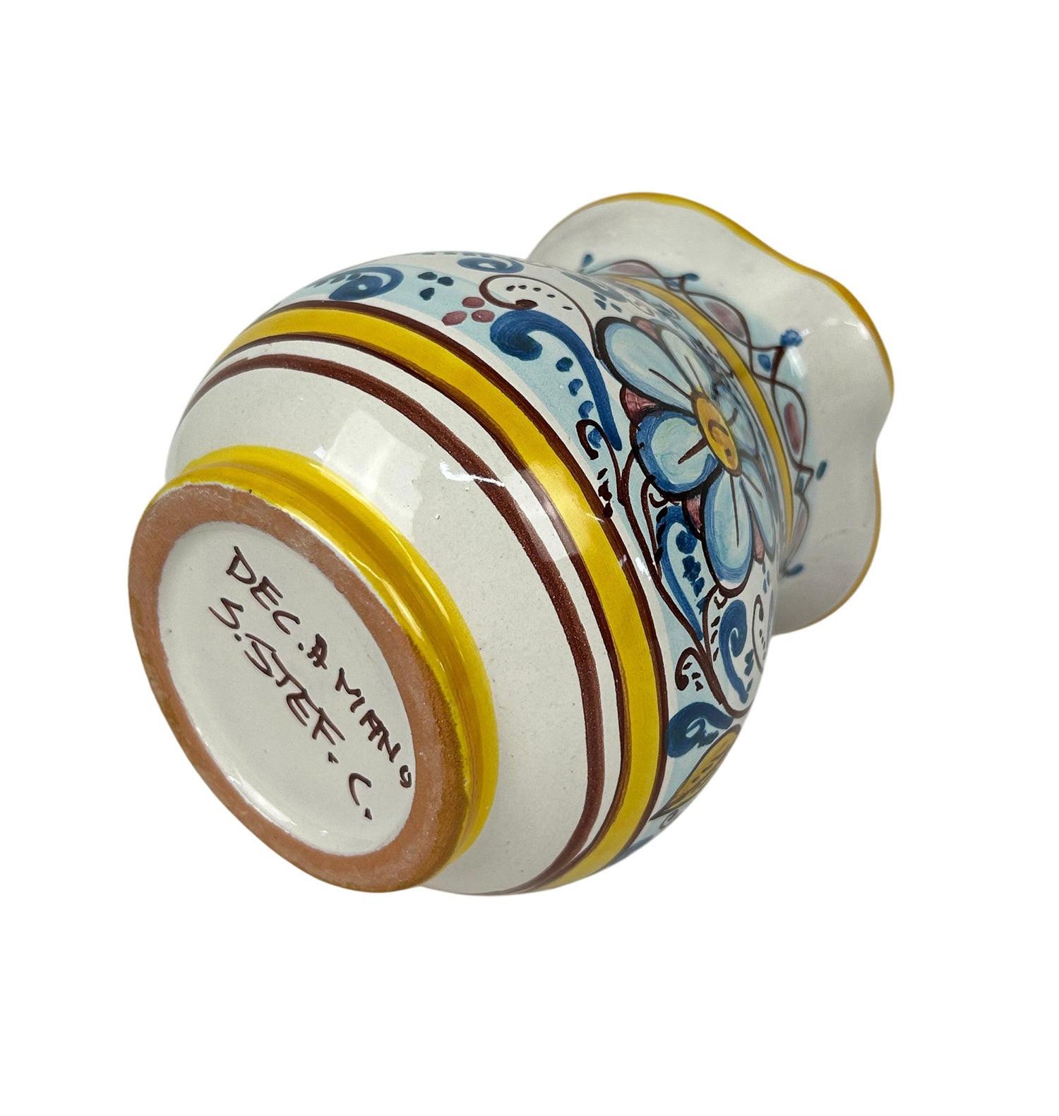 Caraffa in ceramica siciliana boccale realizzato e decorato a mano art. fiore limoni 0,5 LT