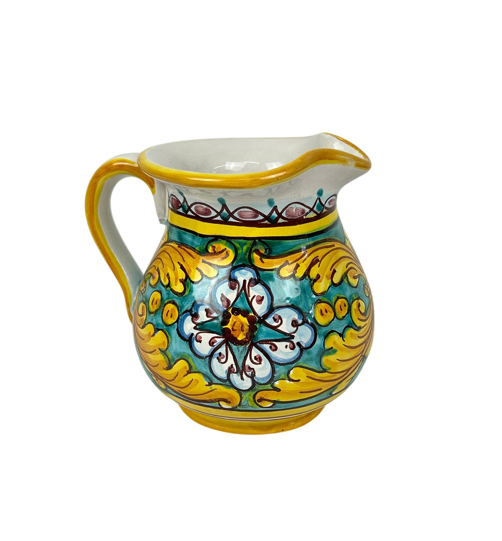 Caraffa in ceramica siciliana boccale realizzato e decorato a mano art. gomes 0,5 LT