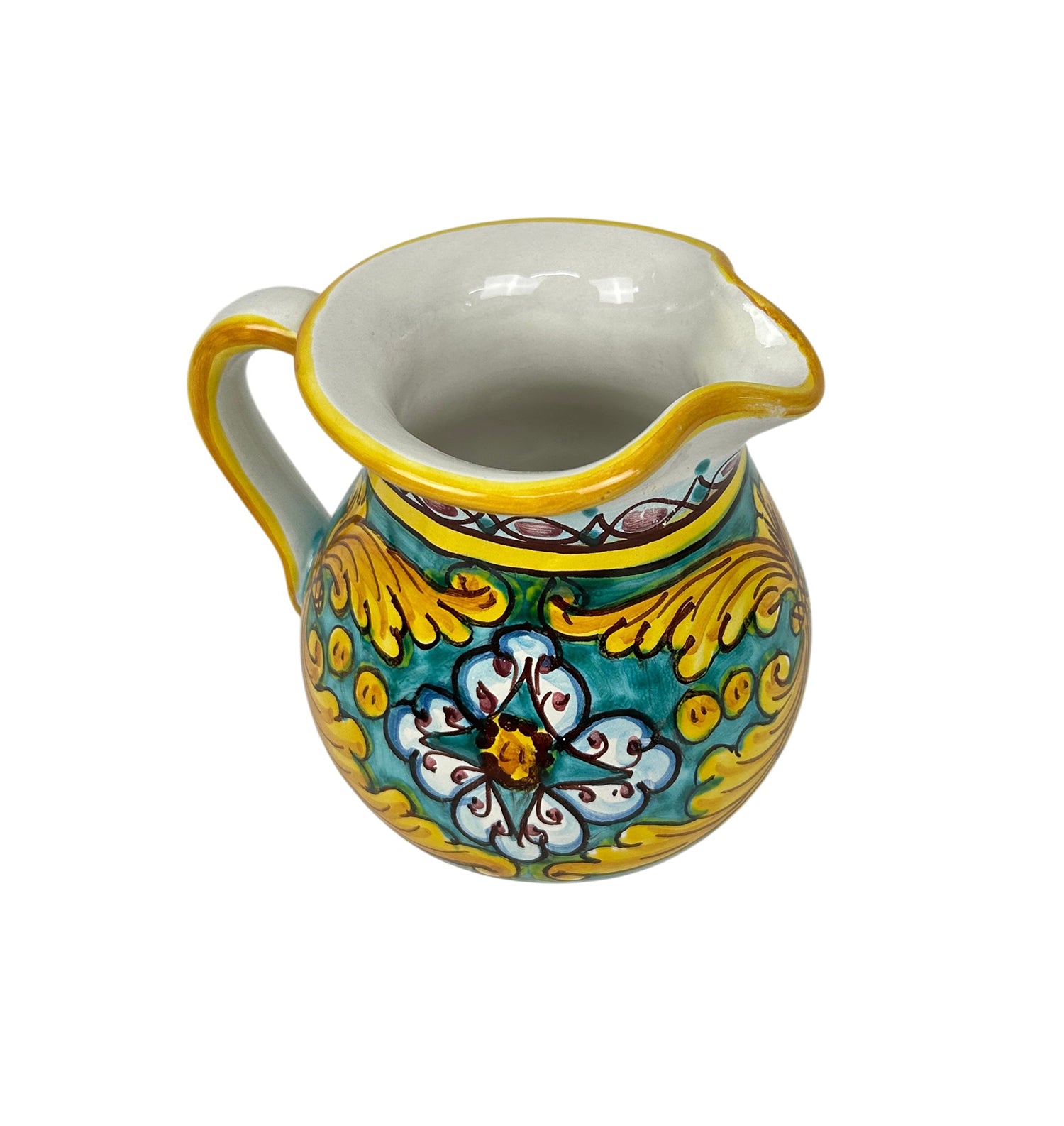 Caraffa in ceramica siciliana boccale realizzato e decorato a mano art. gomes 0,5 LT