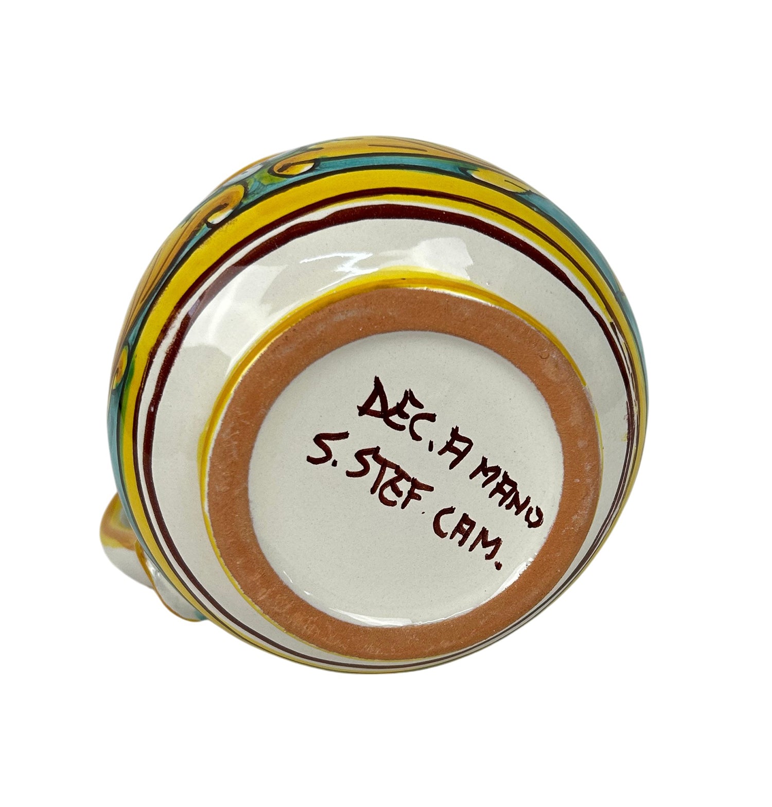 Caraffa in ceramica siciliana boccale realizzato e decorato a mano art. gomes 0,5 LT